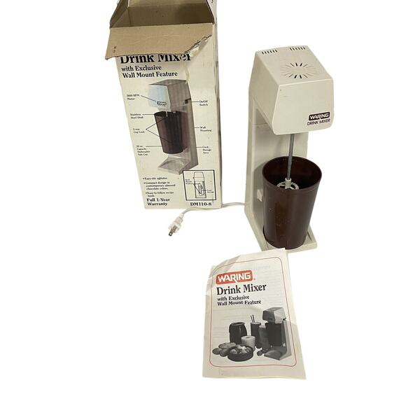 Vintage Waring DM110-8 Drink Mixer With Exclusive Wall Mount Feature W Box - HBN - Picture 1 of 5